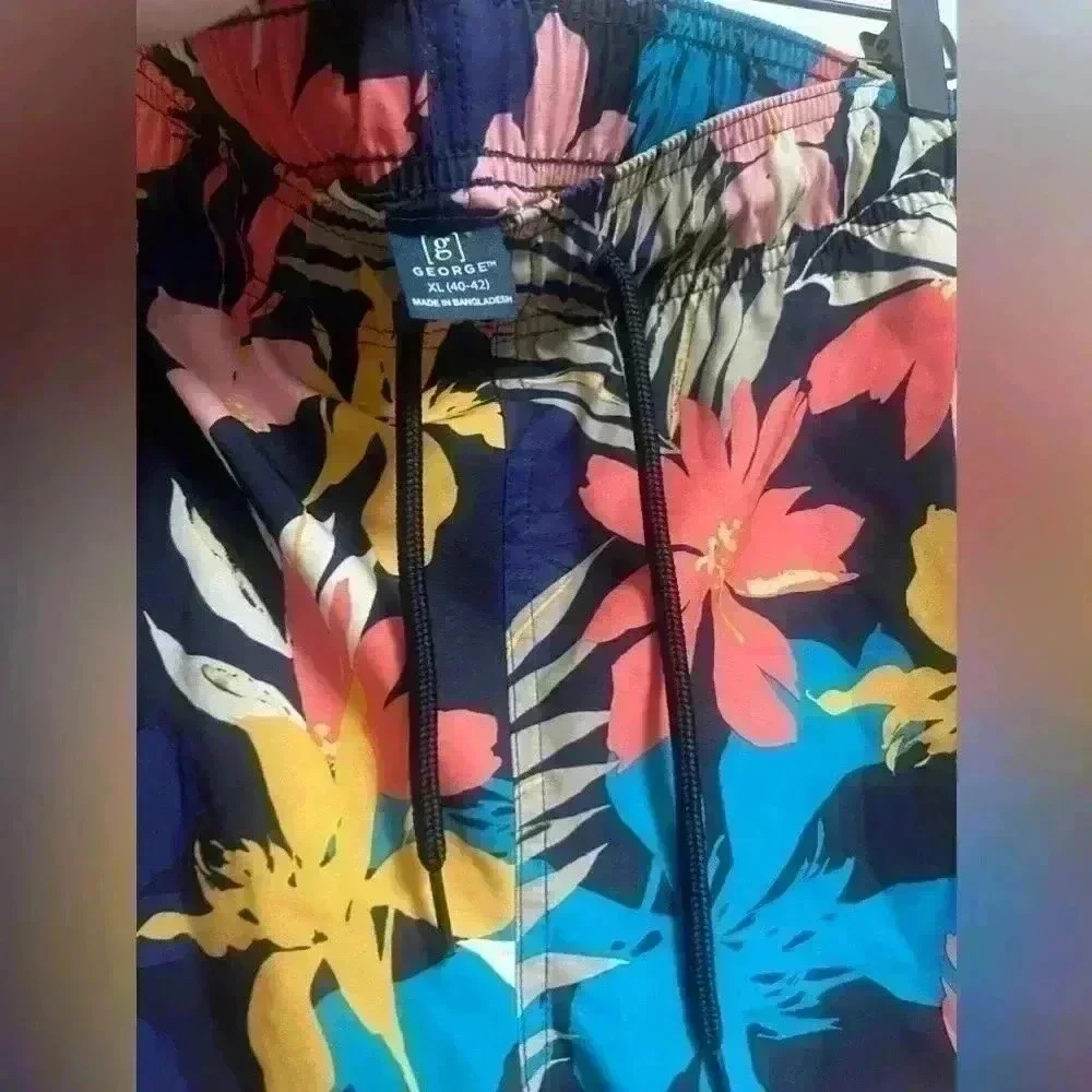 George - Men’s Hawaiian Print Swing Trunks‎